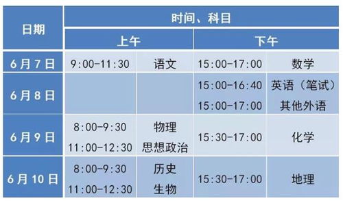 2020北京高考时间为6月7日 10日 