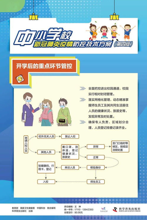 三部门联合编写出版系列学校新冠肺炎疫情防控技术方案 第四版 科普挂图