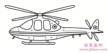 武装军用直升机简笔画图片