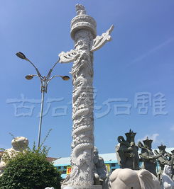 石雕柱子介绍园林广场寺庙摆件 惠安石雕柱子