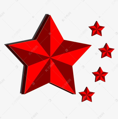 红色立体点缀五角星素材图片免费下载 千库网 