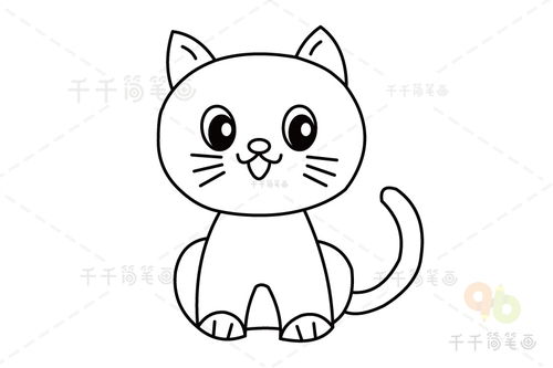 小猫简笔画的画法图片 猫简笔画 