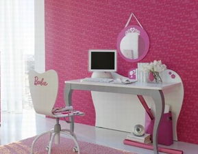 粉红布艺 装扮可爱的芭比娃娃卧室效果图
