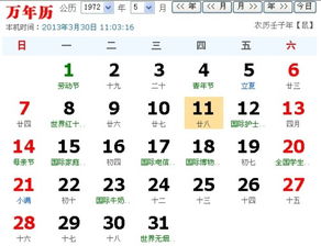 1972年农历3月28日阴历是多少 