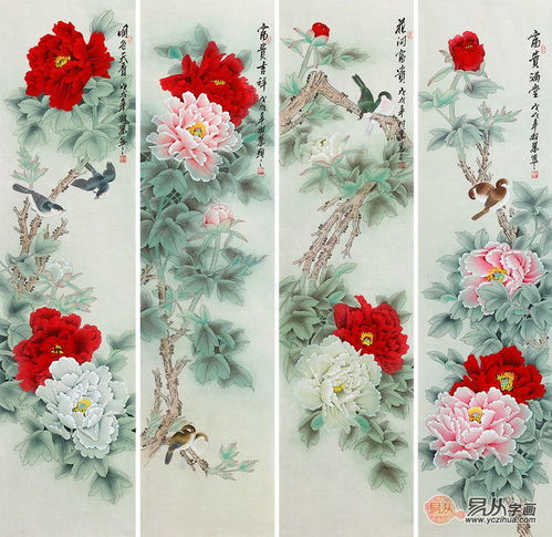 中国画四条屏适合挂客厅吗 推荐四款好寓意的花鸟四条屏
