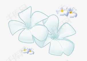 蓝色手绘卡通装饰花朵 米粒分享网 Mi6fx Com