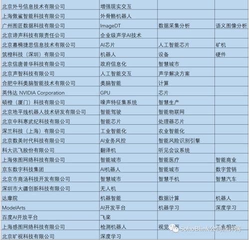 2020 中国人工智能企业名录 人工智能公司名单大全