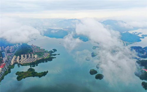 淳安 雨后的千岛湖镇景色壮美如梦如幻