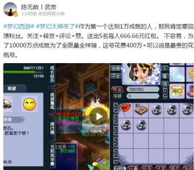 梦幻首个突破10000成就的玩家诞生 陈武帝打造花瓶号花费超400万