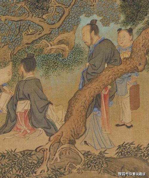 600年前的一张古画,疑似出现武侠人物,童子身上背着一把宝剑