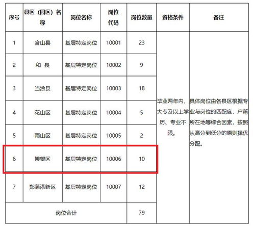 补录公告 博望区10名