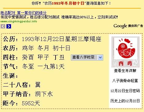 1993 农历冬月初十 是什么星座 