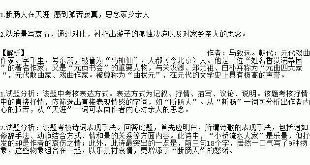 直接的抒情古诗句