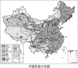 读 中国民族分布图 .回答 1 图中我国少数民族自治区的名称 ① .② .③ .④ .⑤ . 2 满族主要分布在东北的 省. 省. 省,布依族主要分布在 