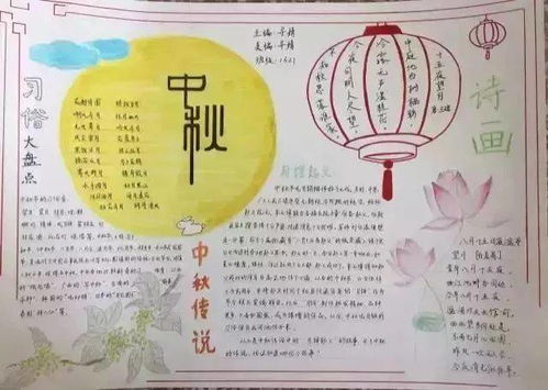 中秋节手抄报漂亮第一名，迎中秋节庆国庆手抄报内容