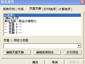 金蝶软件利润表的表头如何设置