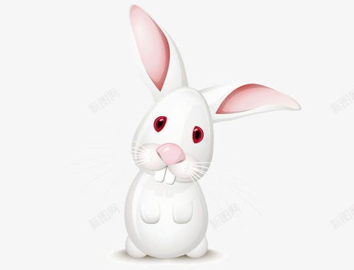 大耳朵白色卡通兔子 平面电商 创意素材 兔子耳朵素材 