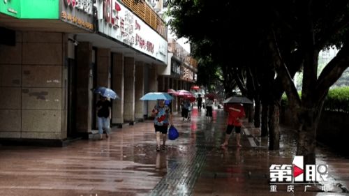 铜梁连续下雨 巴川河水上涨逼近河堤