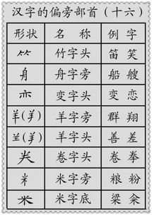 小学语文 汉字的偏旁部首分类详解,孩子识字必备 