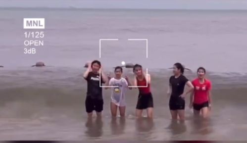 笑喷 全红婵和广东队师姐海边戏水,5个少女扑水都被一个大浪拍翻