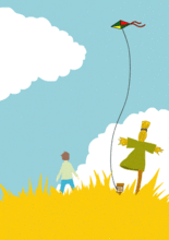 我的汉川 小时候,我们在春秋阁上放风筝