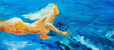 时尚美女冲浪游泳蓝色海洋抽象艺术油画图片设计素材 高清模板下载 17.08MB 油画装饰画大全 