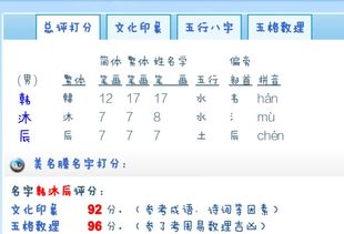 五行缺木,水,火,名字叫韩沐辰可以吗 