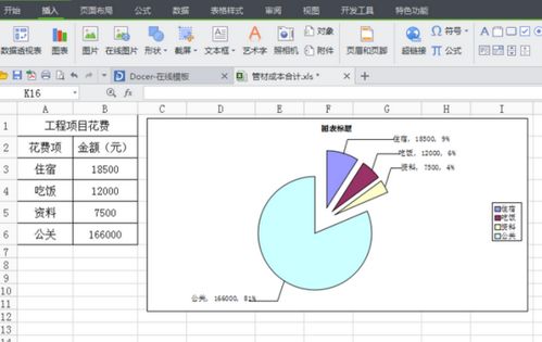 怎样用wps作饼状图计算百分比 