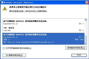 IE网页上有错误