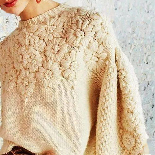 几款创意毛衣编织,通过刺绣 缝合也能织出漂亮的毛衣