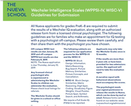 美国私校申请中的韦氏智力测试 WPPSI,WISC 到底是什么