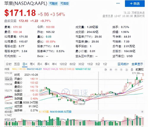 苹果公司的股票是多少