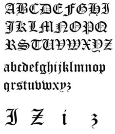 求哥特式字体i和z的图片 