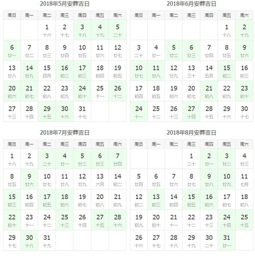 2018年宜入土下葬安葬的黄道吉日