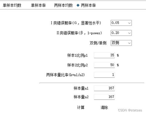 样本含量的估算方法 医学统计助手 卡方检验,t检验,F检验,秩和检验,方差分析