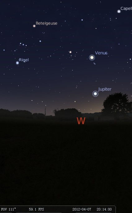 地点 银川 时间 晚八点 十一点 正西偏南的天空中两颗明亮的星星是什么星 