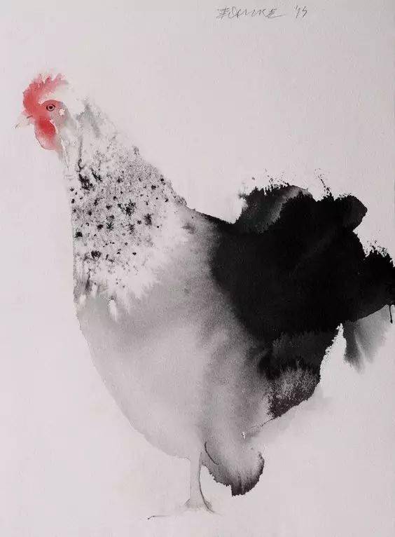 水彩 油画 国画中的鸡,你更喜欢哪一只