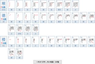 顺德楼这三个字总共几笔 