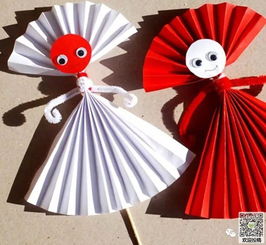 扇子折纸折法DIY萌萌的小娃娃教程