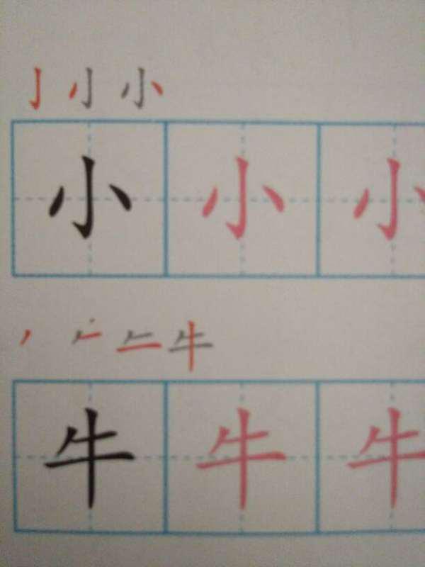 小 字在田字格里面怎么占格. 