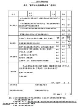 新冠症状排查表模板（新冠症状排查表模板） 第1张