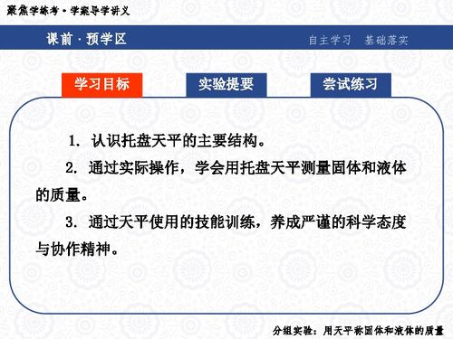 质量的测量 分组实验 用天平称固体和液体的质量