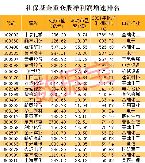 社保基金投资持仓路线大揭秘