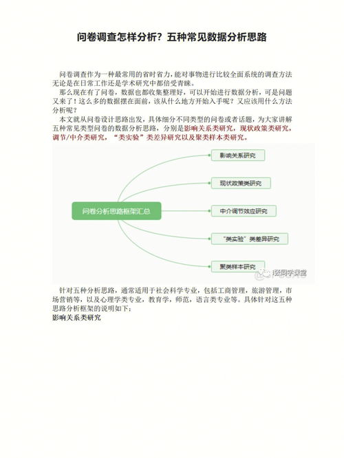 问卷调查怎样分析 五种常见数据分析思路 