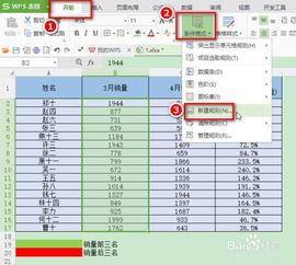 WPS Excel 用条件格式标记前三名和后三名