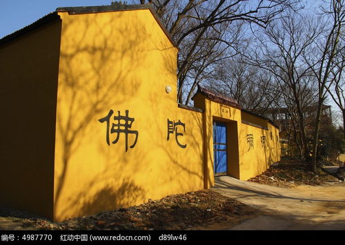 黄色墙面寺庙高清图片下载 红动网 