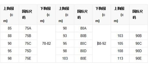 胸尺码abc示意图图片