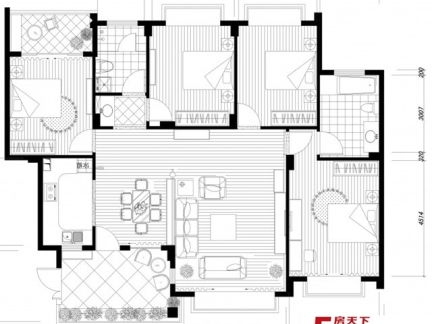 2017双拼别墅结构设计图纸 房天下装修效果图 