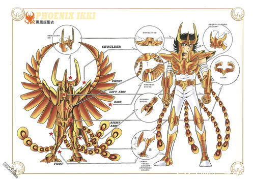 圣斗士星矢 五小强青铜圣衣 神圣衣图鉴