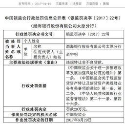 渤海银行向银监会送水果卡 一年内10宗违法违规被罚 